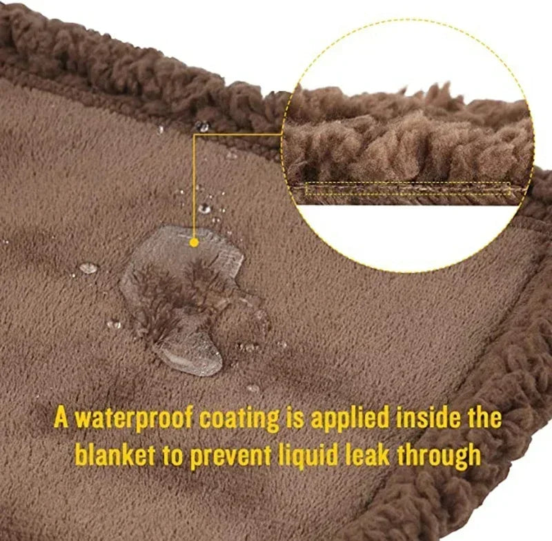 Waterproof Pet Blanket: Reversible Fleece Sofa Couch Protector for Dogs and Cats