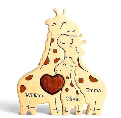 To My Mom – Personalized Giraffe Family Puzzle