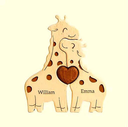 To My Mom – Personalized Giraffe Family Puzzle