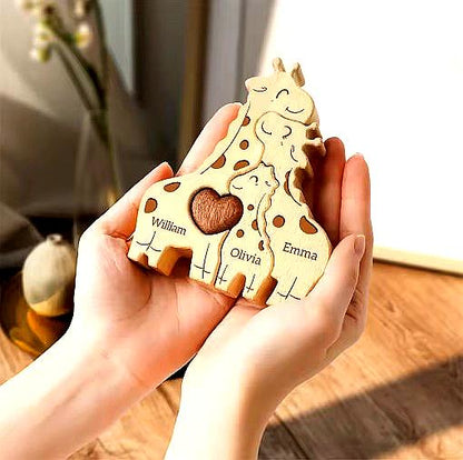 To My Mom – Personalized Giraffe Family Puzzle